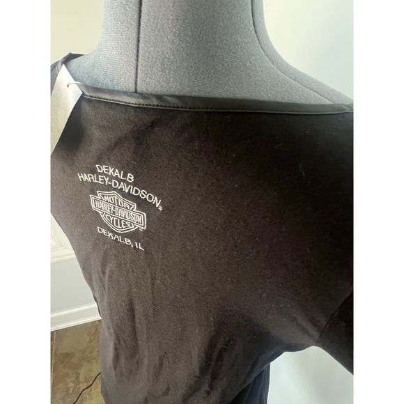 NWT Harley-Davidson Size L Black Long Sleeve Top Bar & Shield Logo Embroidered - Picture 10 of 16